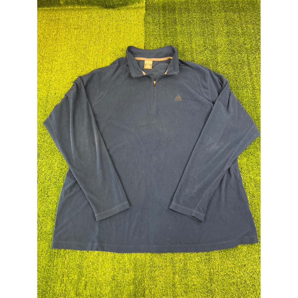 Nike ACG Mens XXL Blue Waffle Knit Quarter Zip Pullover Mock Neck‎ Sweater